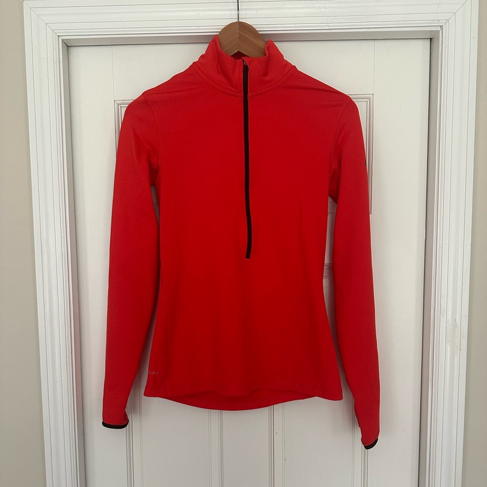 Nike Women's Coral Long Sleeve Quarter-Zip Top